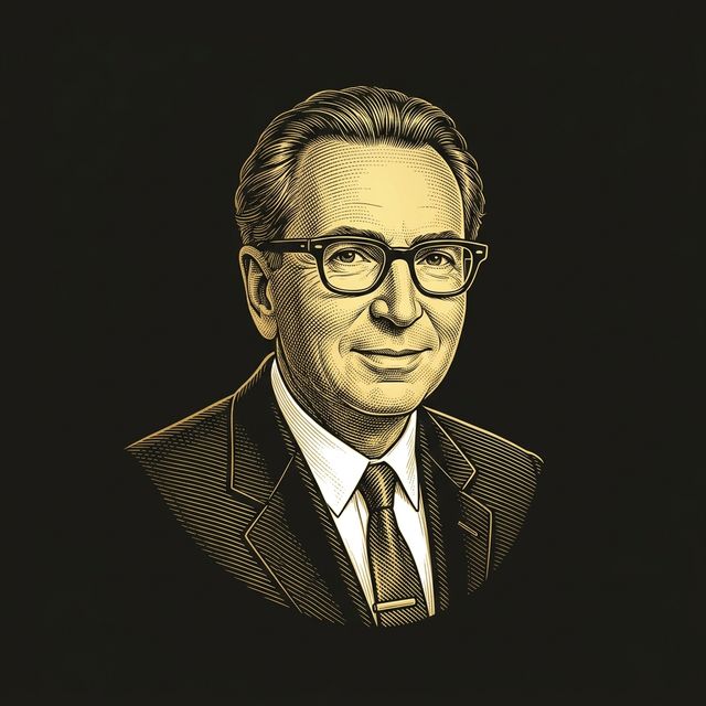 Retrato em gravura dourada de Viktor Frankl