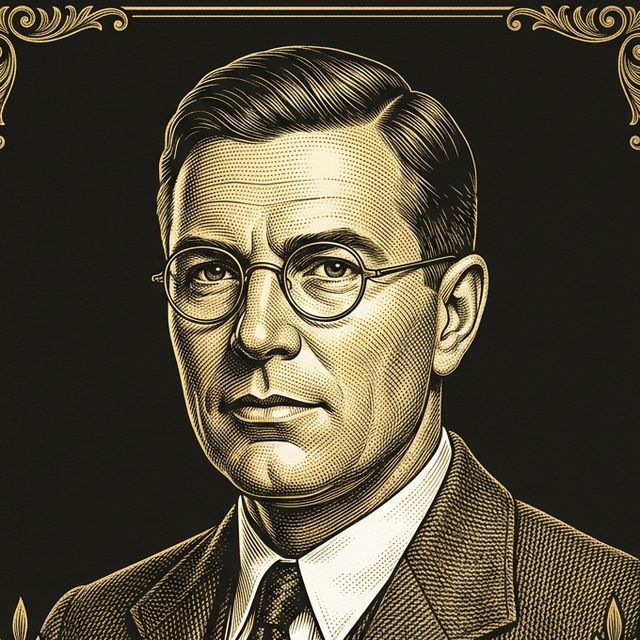 Retrato em gravura dourada de William Moulton Marston