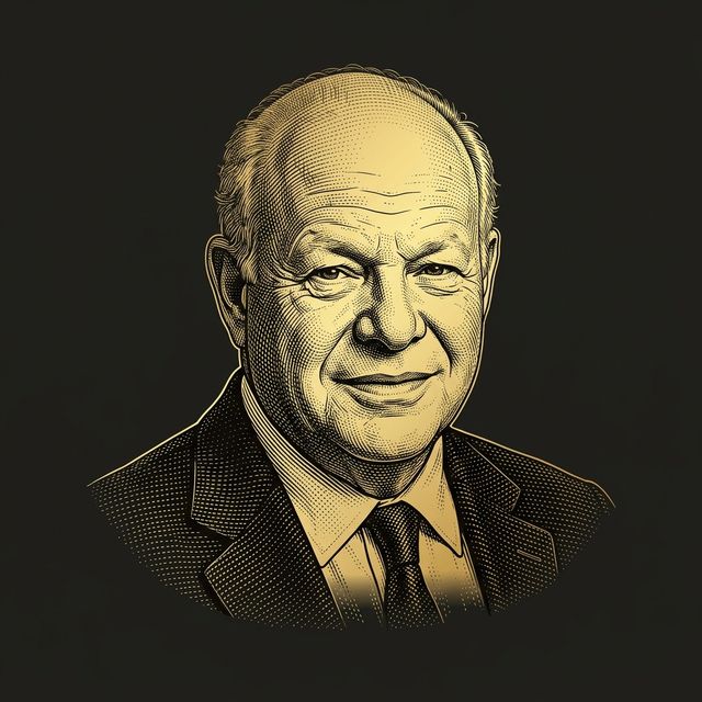 Retrato em gravura dourada de Martin Seligman